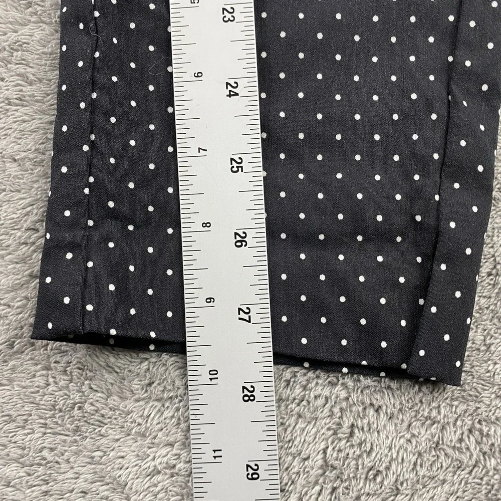 Who What Wear Trouser Womens 4 Black And White Polka Dot Mid‎ Rise